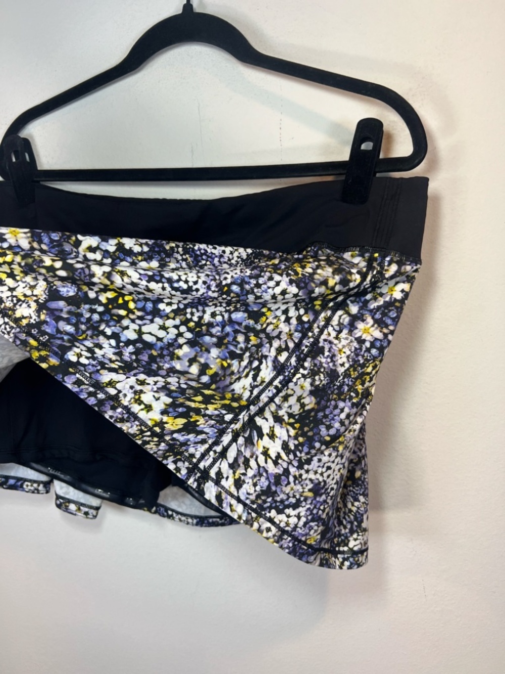 Lululemon Pace Rival Skirt Skort Floral Metropolis Multi Black Zip Pocket Sz 14 - Picture 7 of 14